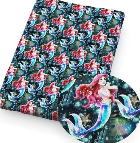Little Mermaid polyCotton Fabric Half Yard (18” x 55”)