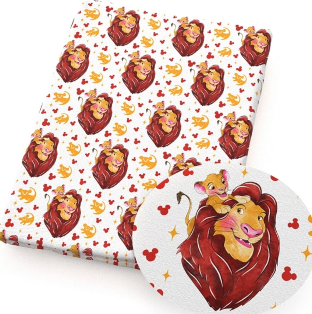 Disney Lion King Simba Mufasa Polycotton Fabric - Half Yard (18” x 55”) 1242333