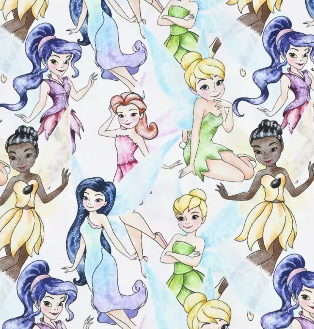 Tinkerbell Fairies polyCotton Fabric Half Yard (18” x 43”)