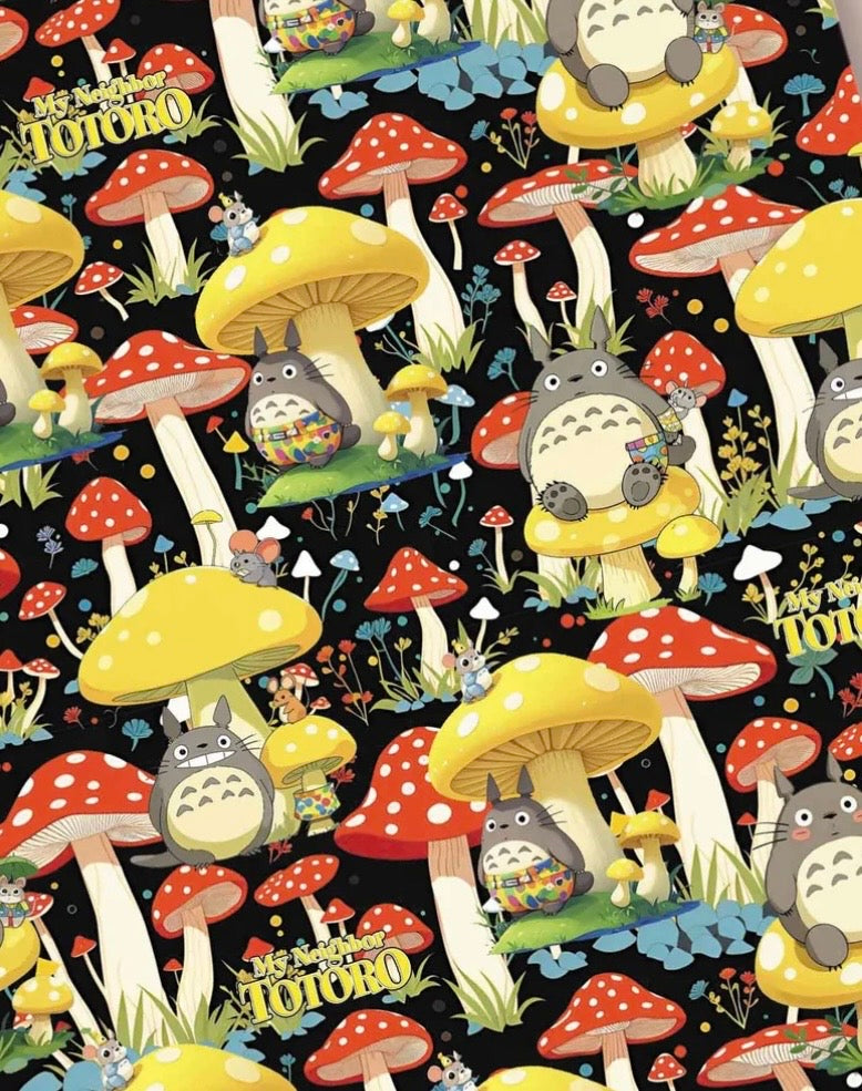 Studio Ghibli Totoro character Polycotton Fabric - Half Yard (18” x 55”) 14630