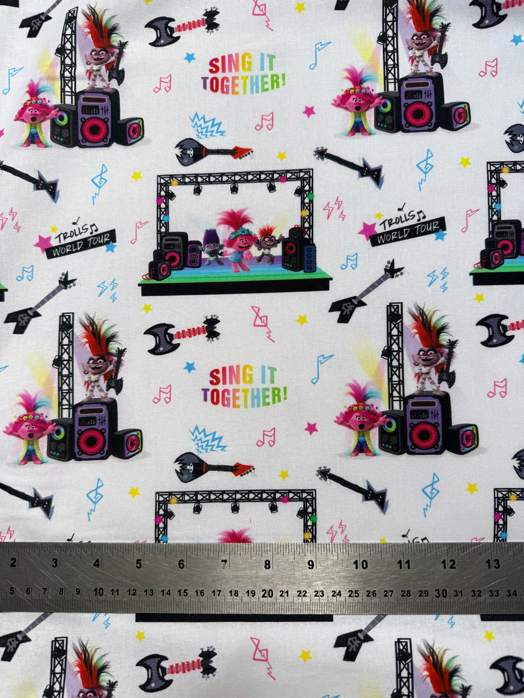 Trolls Cotton Fabric - Half Yard (18” x 55”)