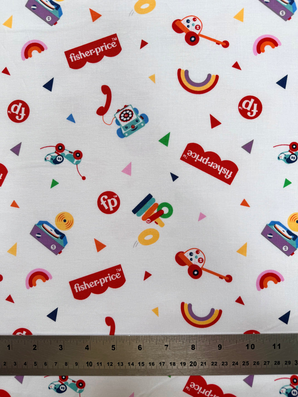 Fisher Price Retro Toys Cotton Fabric - Half Yard (18” x 55”)