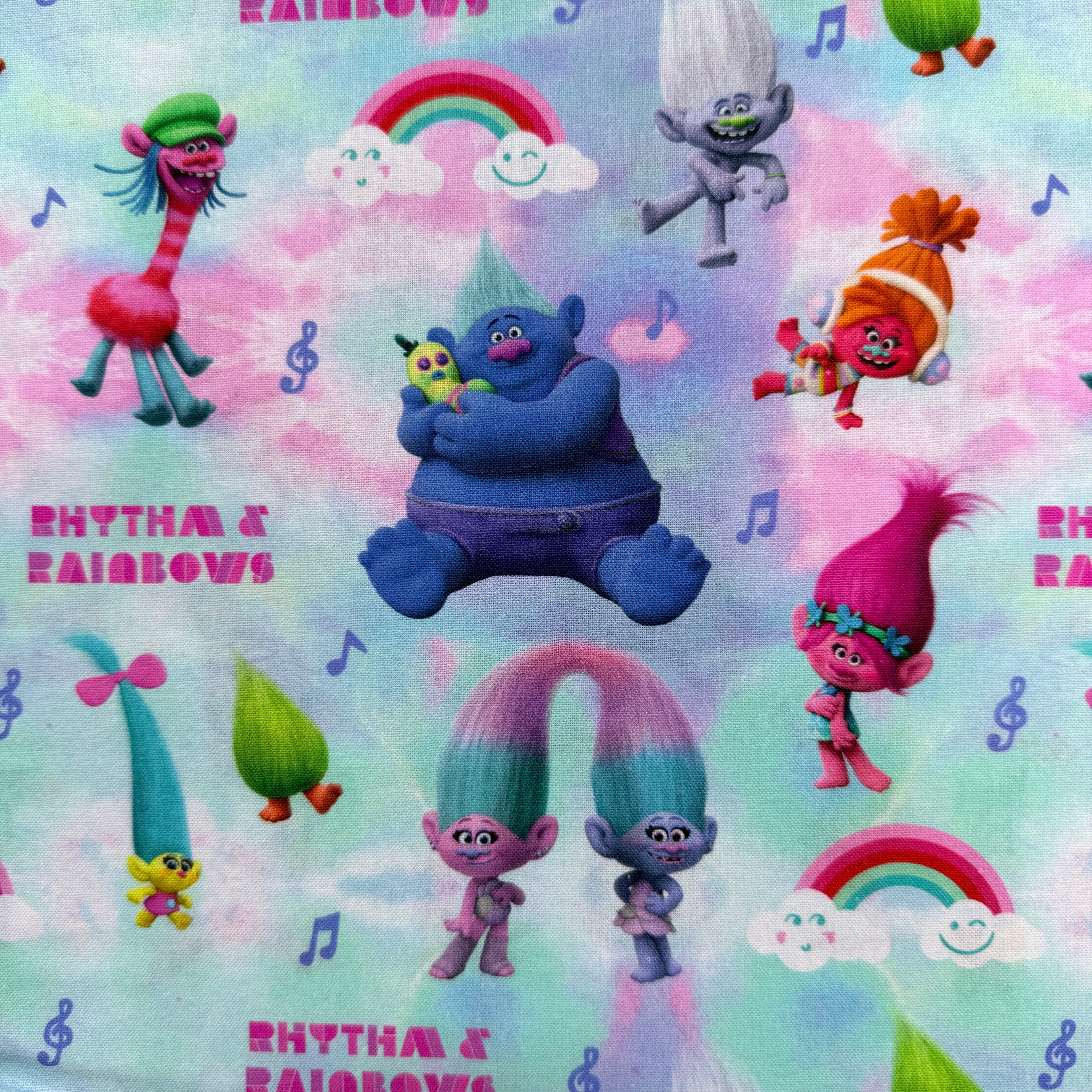 Trolls Cotton Fabric - Half Yard (18” x 55”)