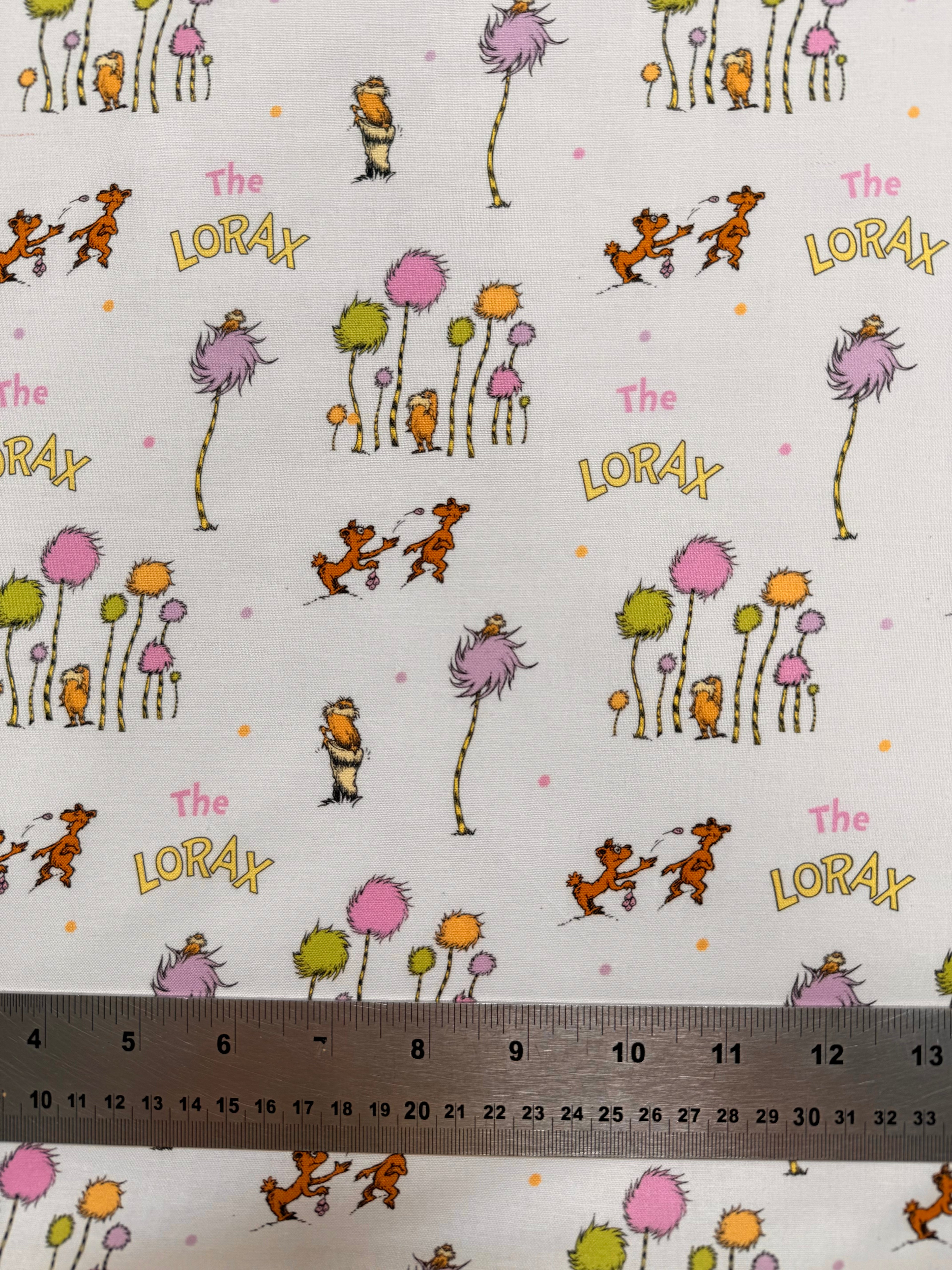 Dr Seuss The Lorax Cotton Fabric - Half Yard (18” x 55”)