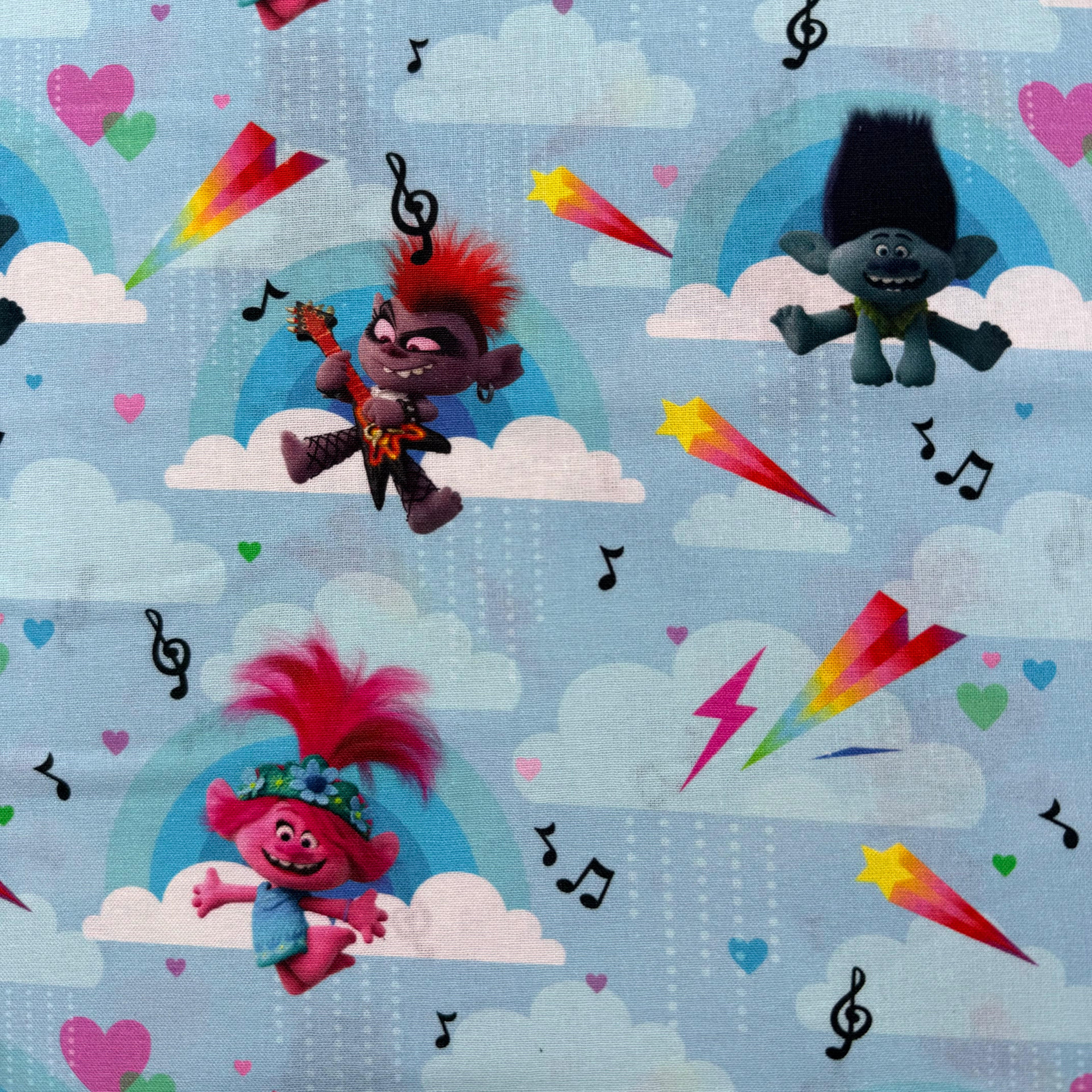 Trolls Cotton Fabric - Half Yard (18” x 55”)