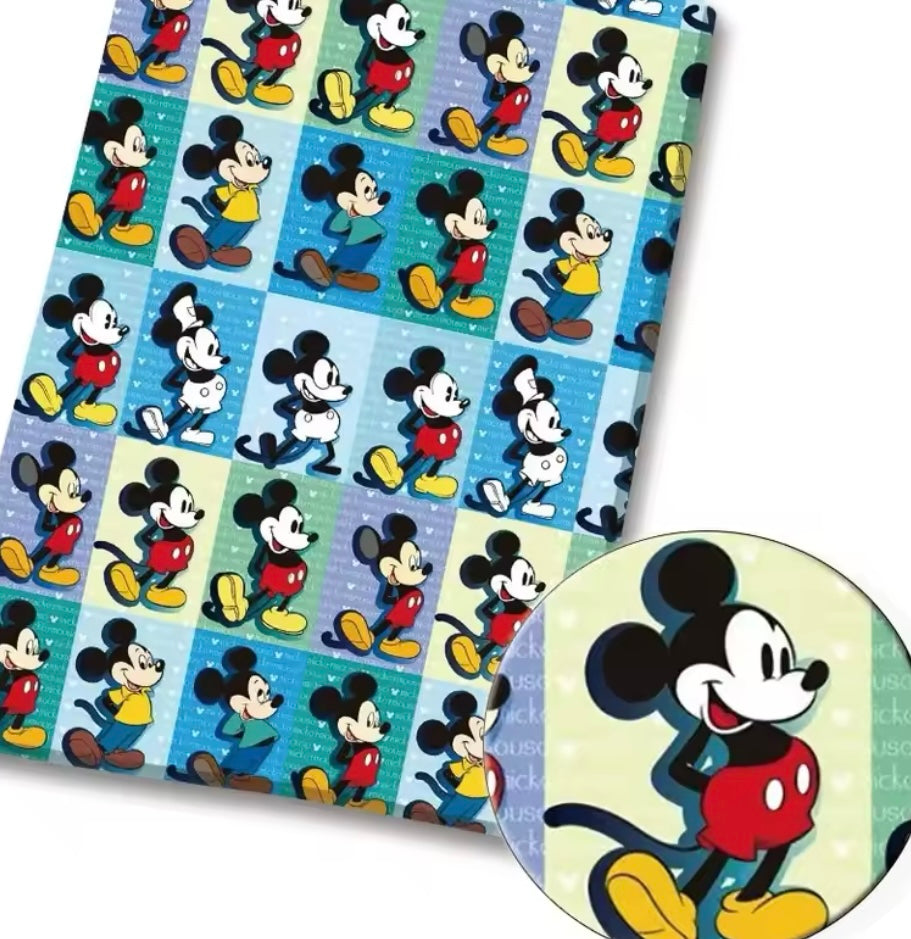 Mickey Mouse Polycotton Fabric Half Yard (18” x 50”)