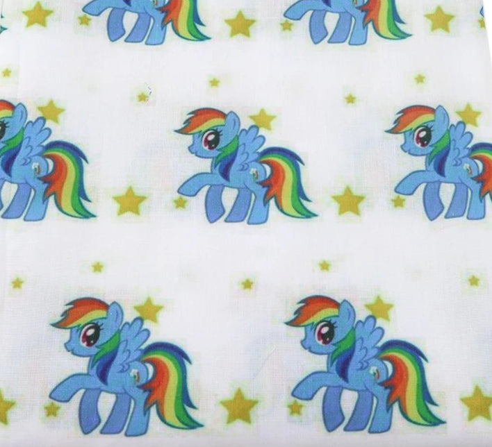 Rainbow Dash PolyCotton Fabric Half Yard (18” x 55”)