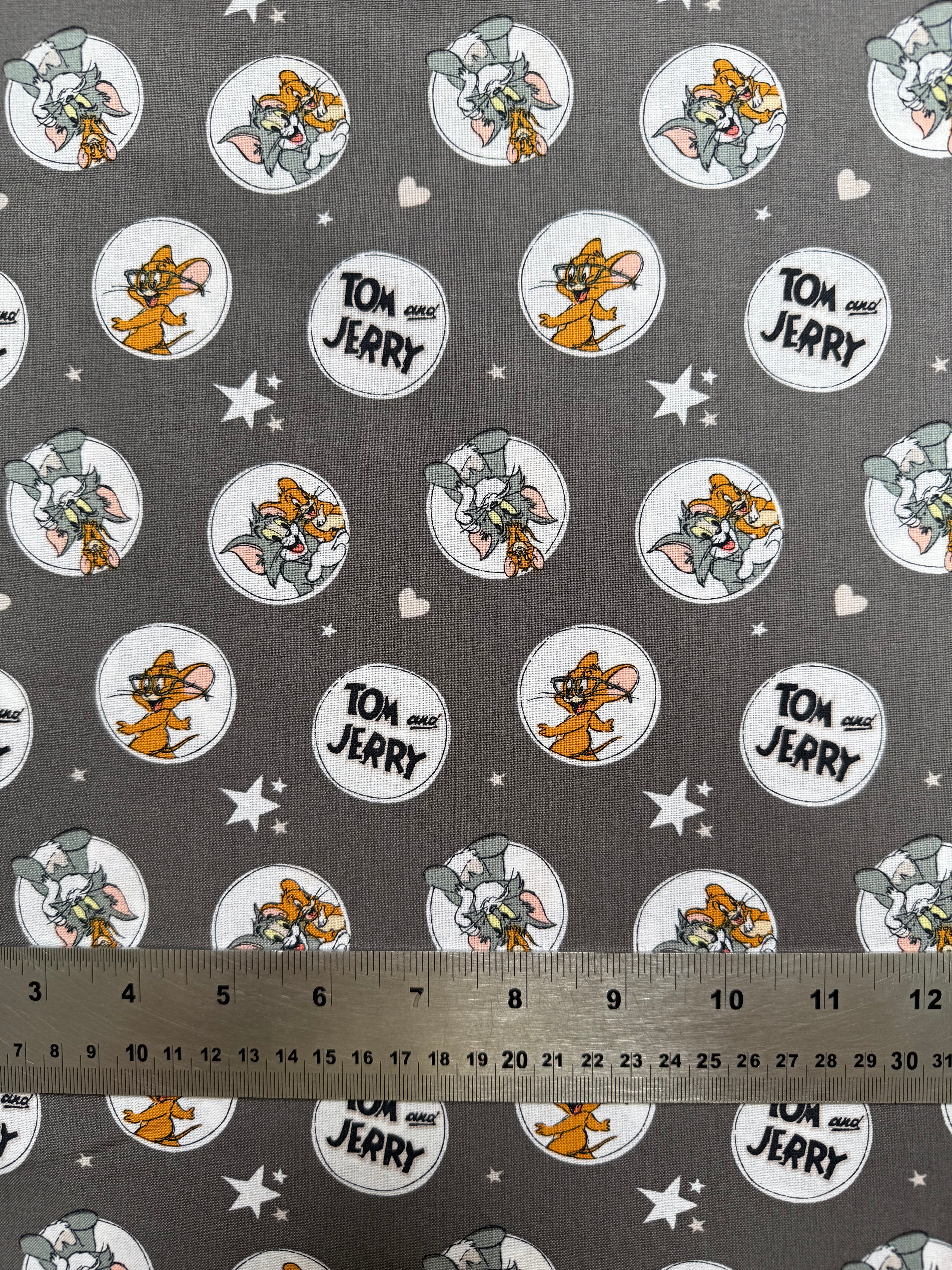 Tom and Jerry Cotton Fabric - Half Yard (18” x 55”)