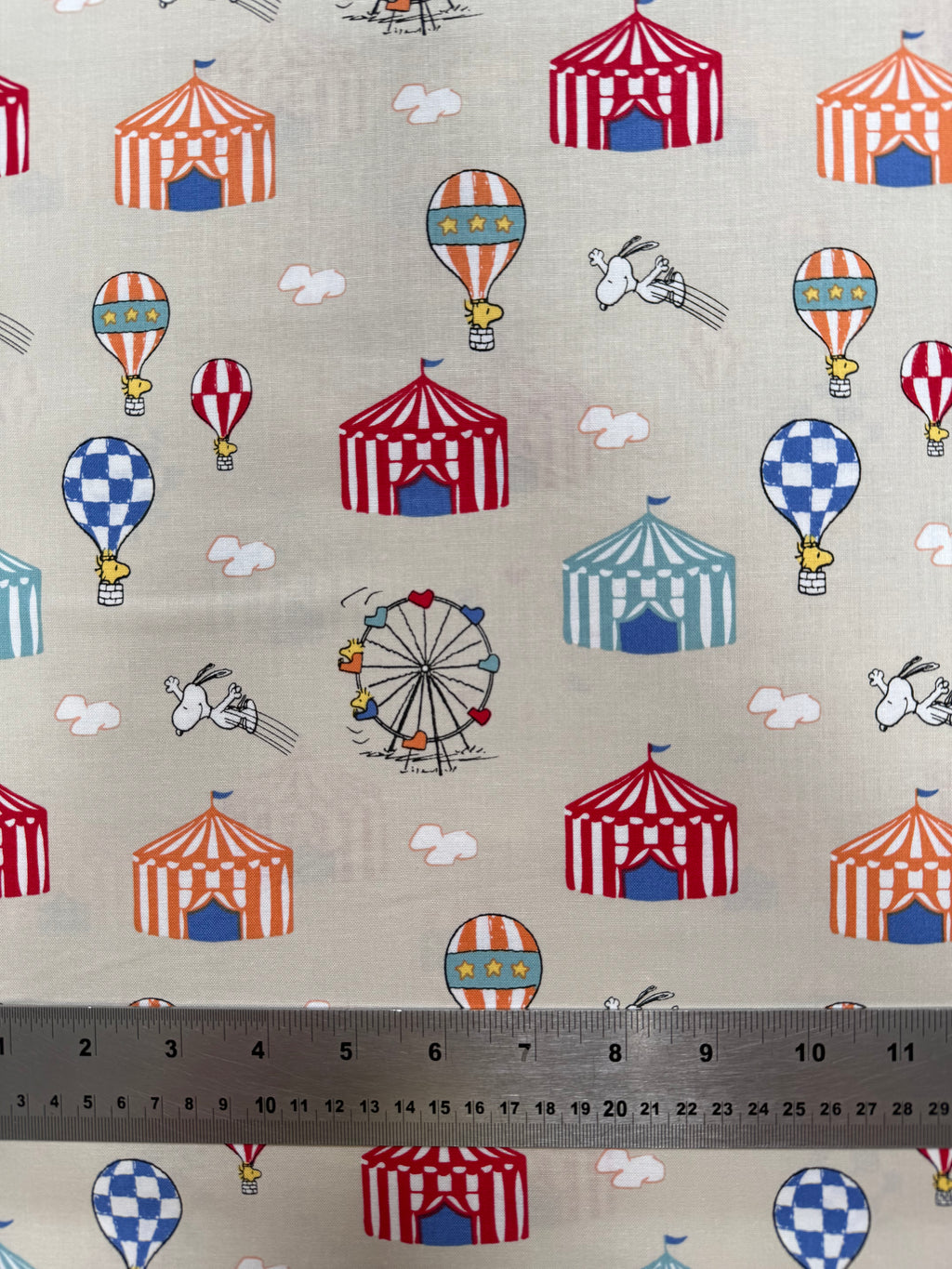 Peanuts Charlie Brown Snoopy Circus Cotton Fabric - Half Yard (18” x 55”)