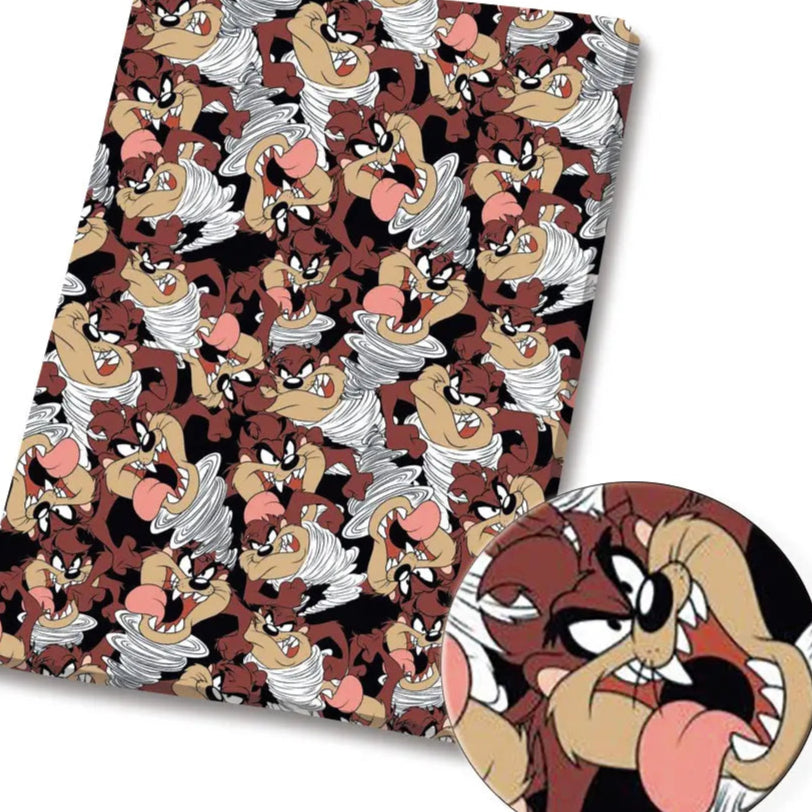 Tasmanian Devil PolyCotton Fabric Half Yard (18” x 55”)