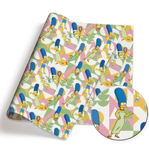 Yellow Cartoon Family Donuts Polycotton Fabric - Half Yard (18” x 55”) 90273