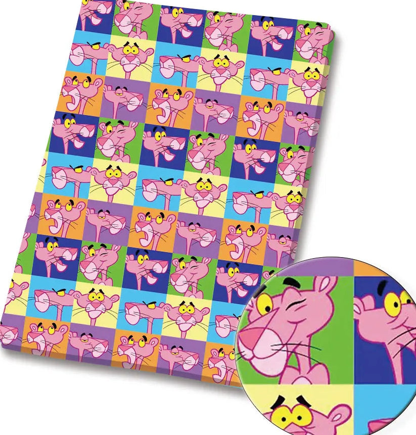 Retro Cartoon Panther polyCotton Fabric Half Yard (18” x 55”) 5448