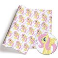 Cartoon Yellow Pink Pony PolyCotton Fabric - Half Yard (18” x 55”) 86133