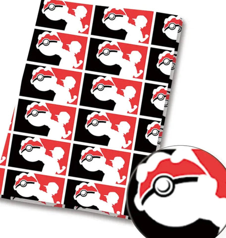 Pokeball Ash polyCotton Fabric Half Yard (18” x 55”)