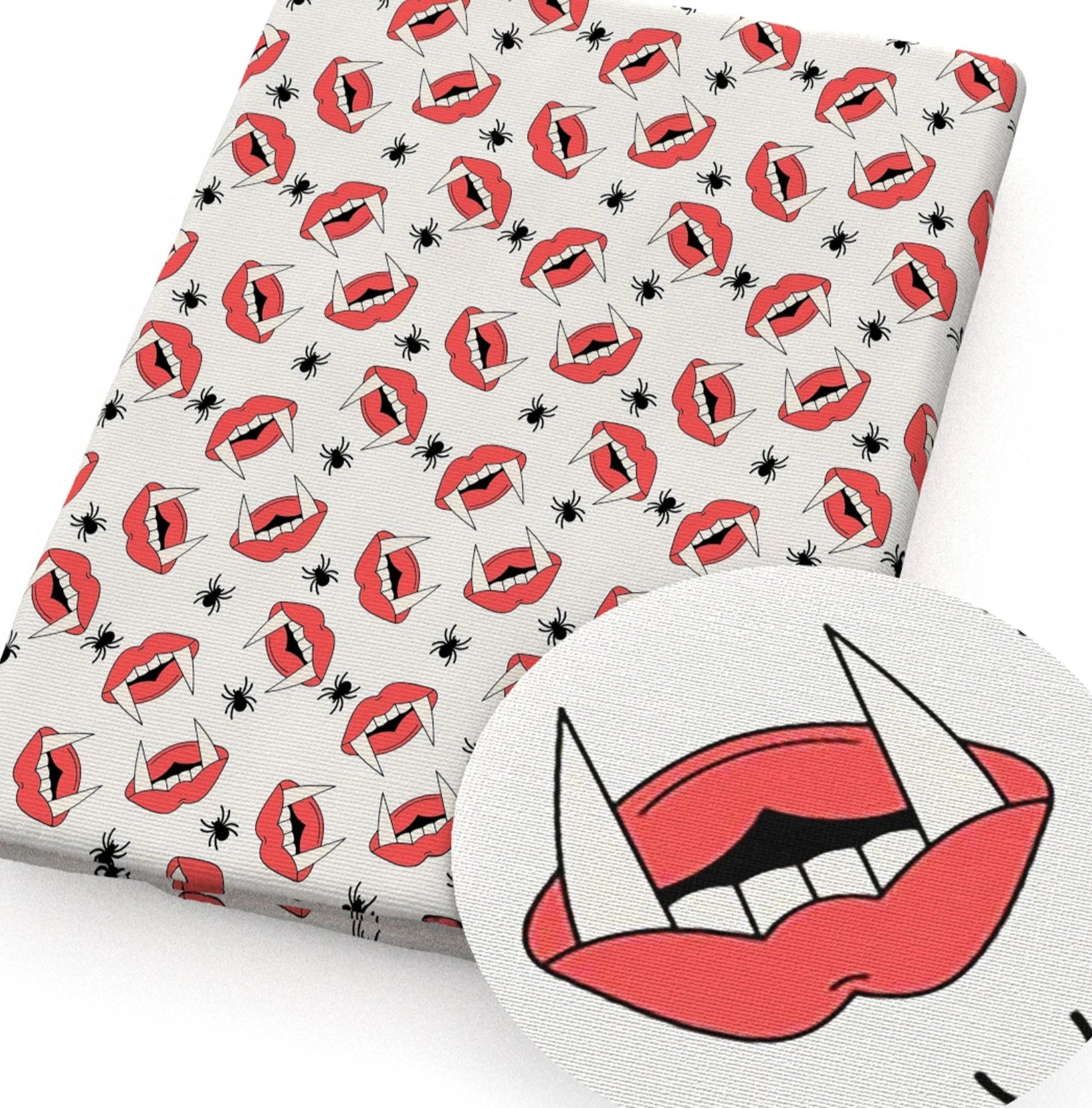 Vampire Fangs polyCotton Fabric Half Yard (18” x 55”)