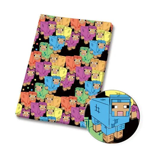 Pixel Blocks game Polycotton Fabric - Half Yard (18” x 55”) 4528