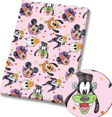 Halloween Mickey and Friends Cotton Fabric Half Yard (18” x 55”)