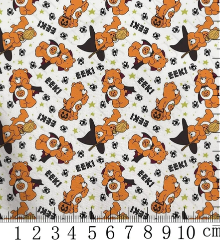 Trick or Sweet Care Bear Halloween polyCotton Fabric Half Yard (18” x 55”)