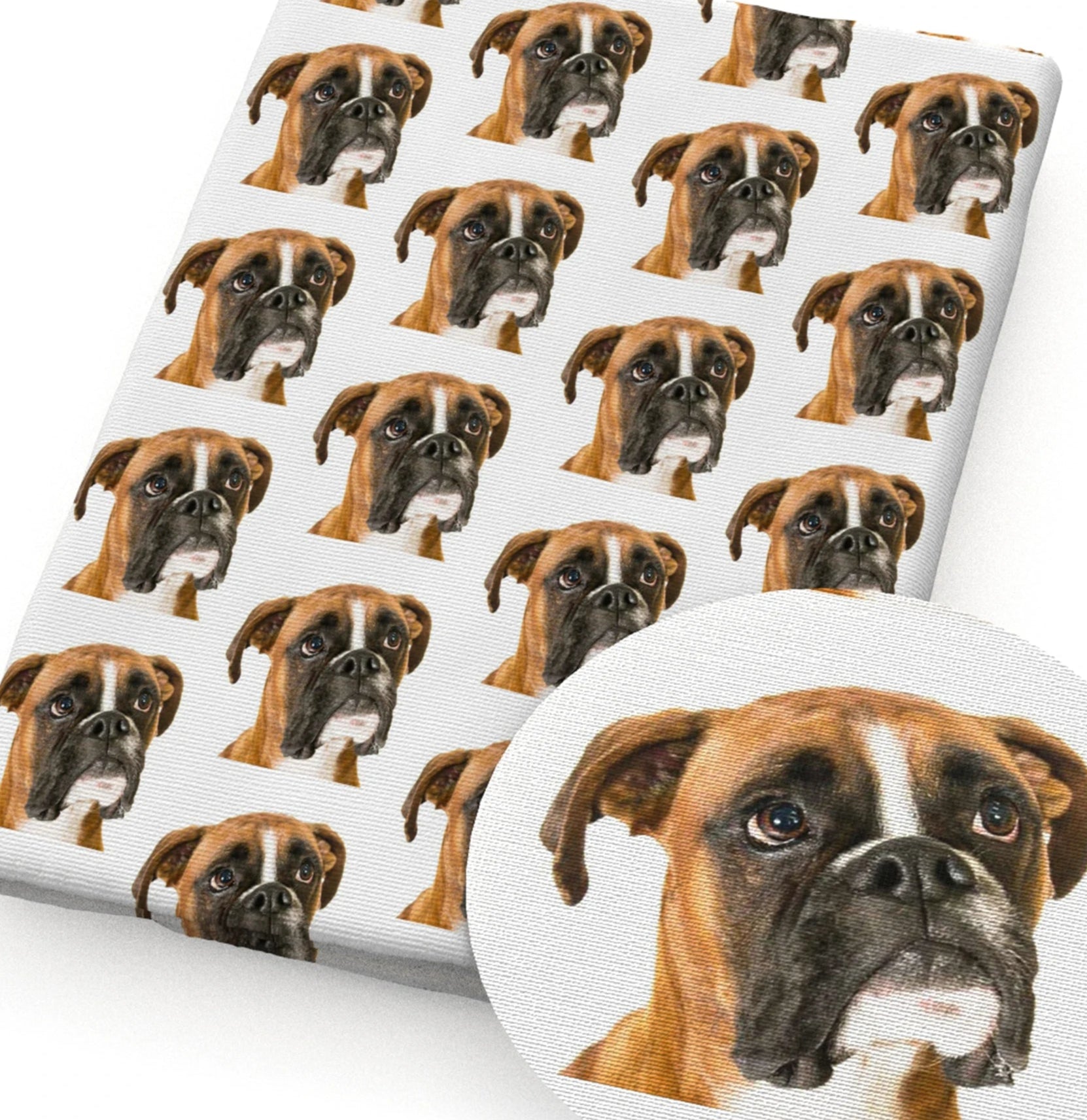 Boxer Dog polyCotton Fabric Half Yard (18” x 55”)