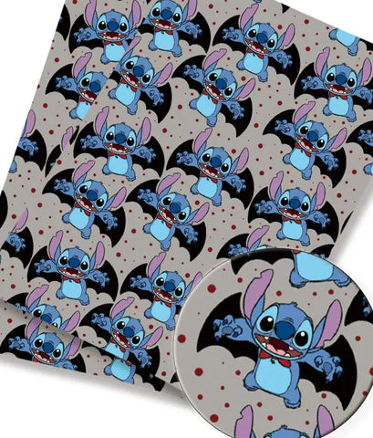 Stitch Dracula Halloween PolyCotton Fabric Half Yard (18” x 55”)