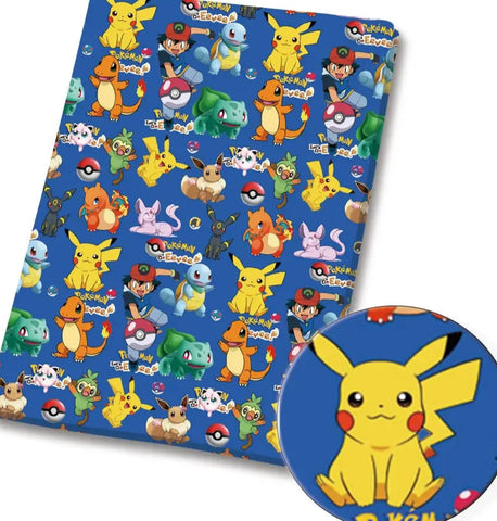 Pokemon polyCotton Fabric Half Yard (18” x 55”)