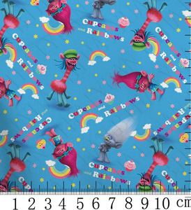 Trolls polyCotton Fabric Half Yard (18” x 55”)