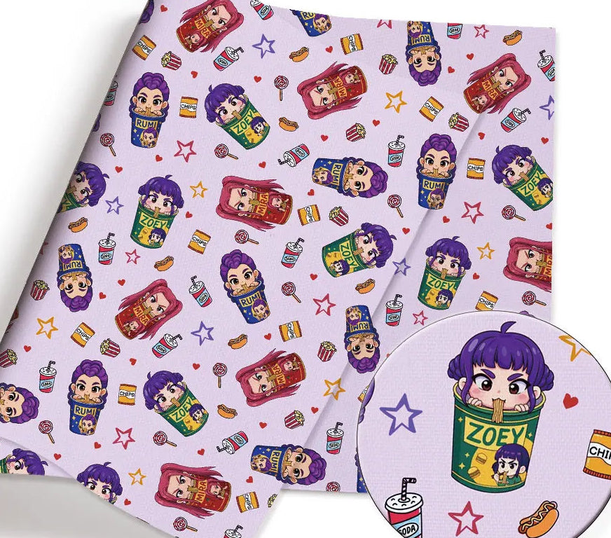 K-Pop Fantasy Anime Polycotton Fabric - Half Yard (18” x 55”) 47480