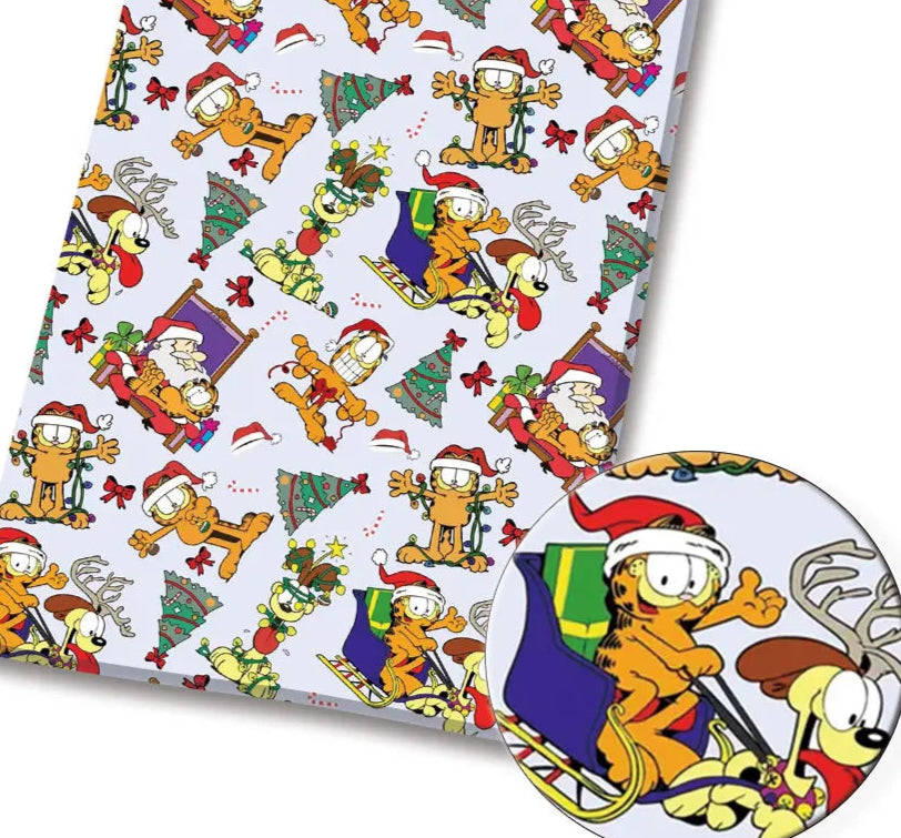 Garfield Christmas polyCotton Fabric Half Yard (18” x 55”)
