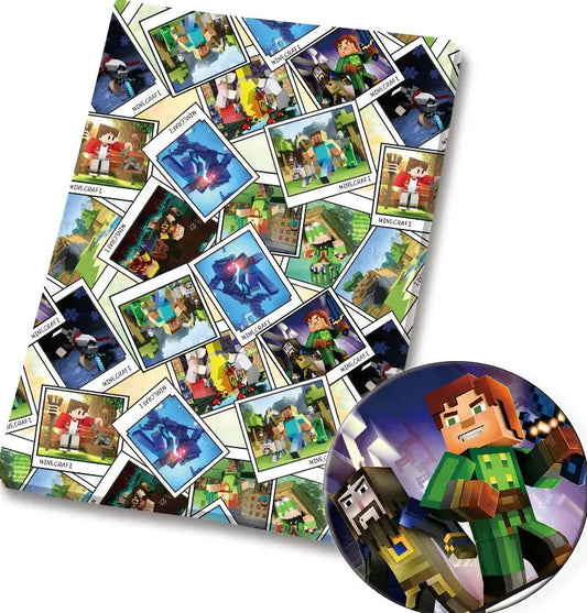 Minecraft polyCotton Fabric Half Yard (18” x 55”) 9386