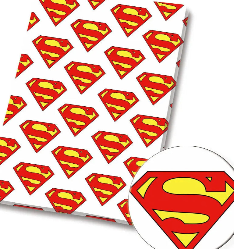 Superman print polyCotton Fabric Half Yard (18” x 55”)