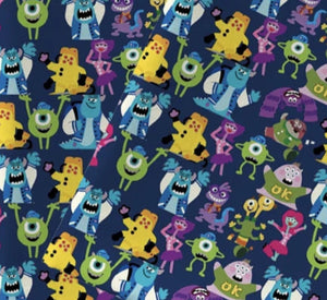 Monsters Inc Cotton Fabric Half Yard (18” x 55”)