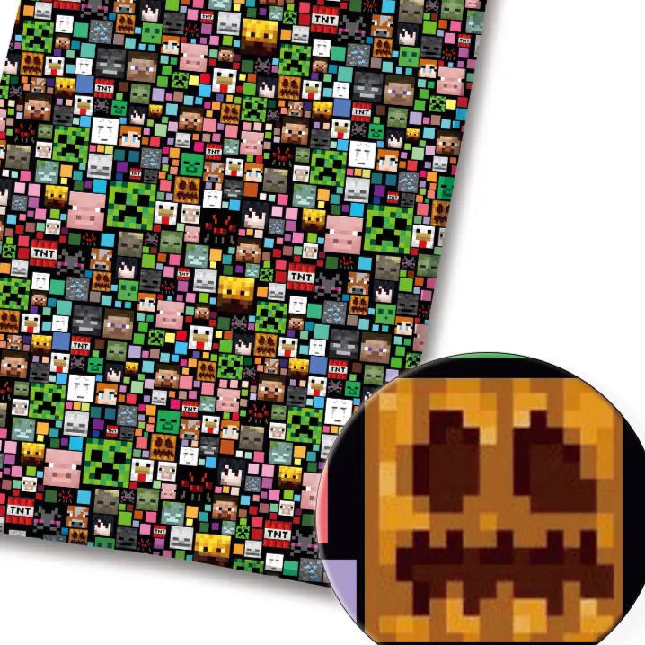 Minecraft polyCotton Fabric Half Yard (18” x 55”)