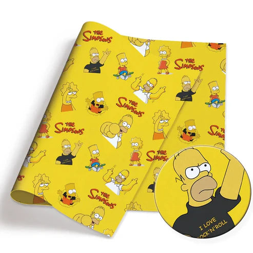 Yellow Cartoon Family Polycotton Fabric - Half Yard (18” x 55”) 90249