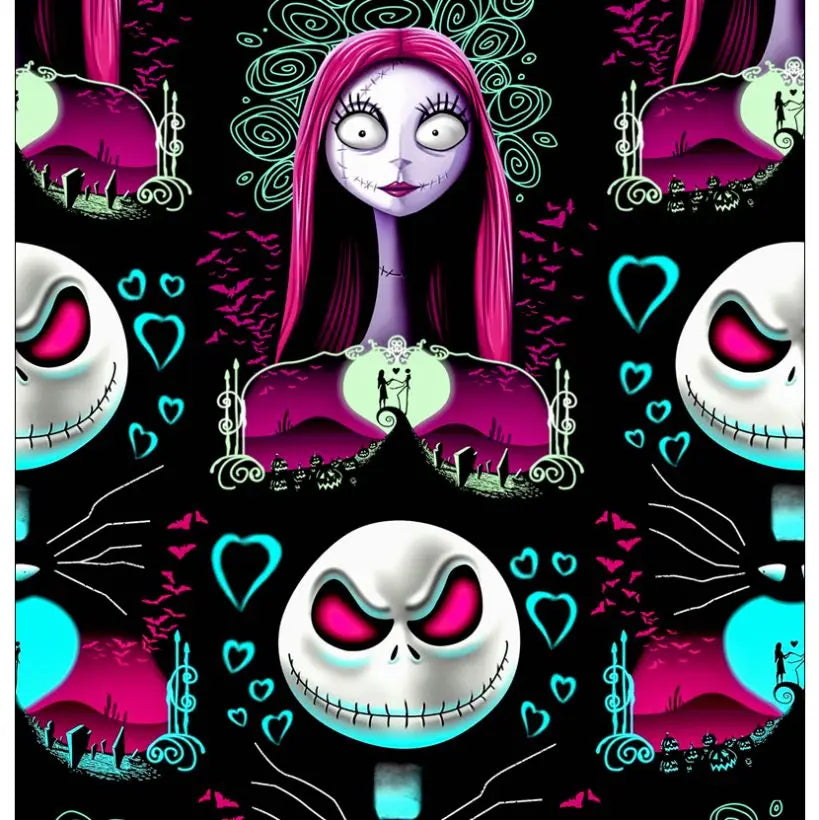 Jack and Sally Cotton Fabric Half Yard (18” x 41”)