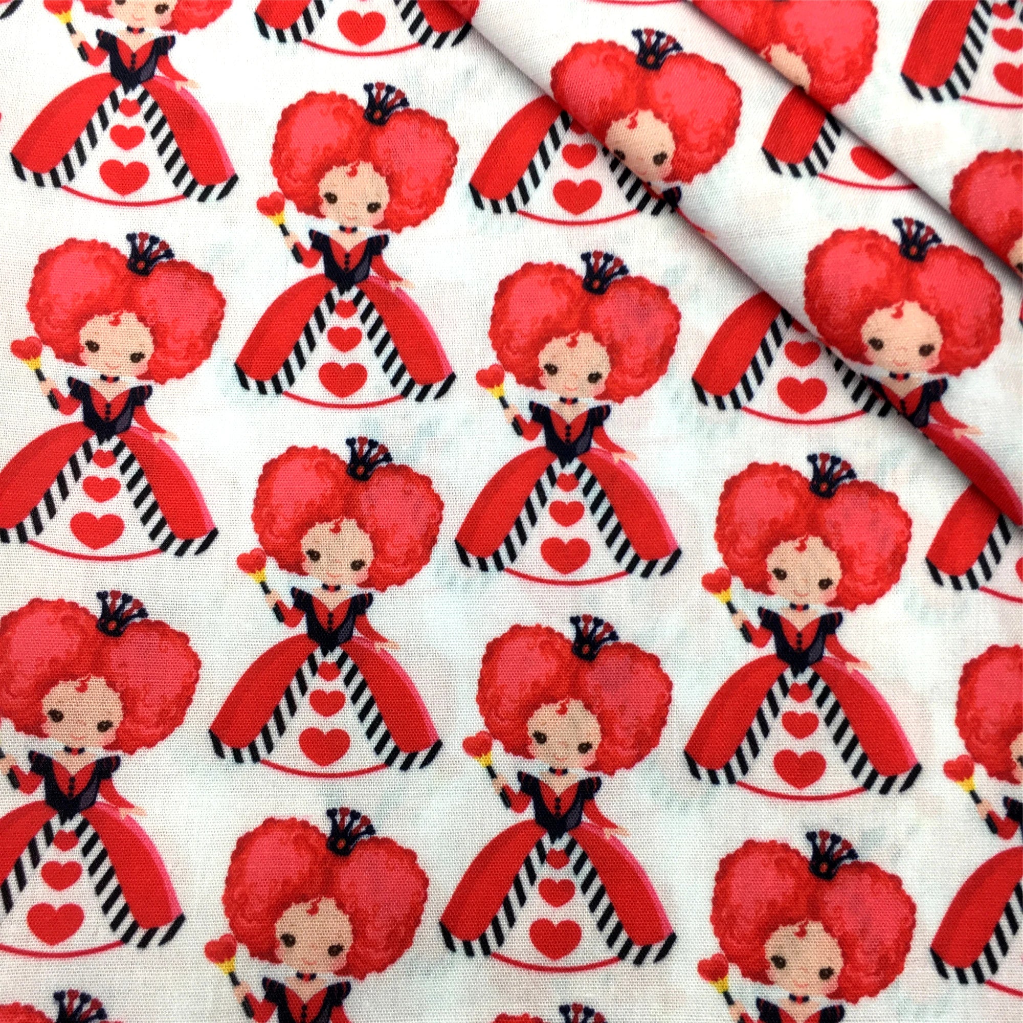 Queen of Hearts polyCotton Fabric Half Yard (18” x 55”)