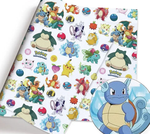 Pokemon polyCotton Fabric Half Yard (18” x 55”)