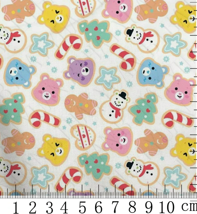 Care Bear Christmas Cookies polyCotton Fabric Half Yard (18” x 55”)