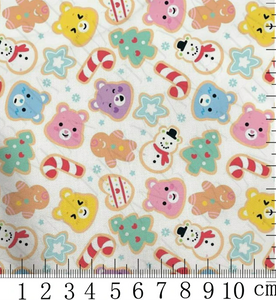 Care Bear Christmas Cookies polyCotton Fabric Half Yard (18” x 55”)