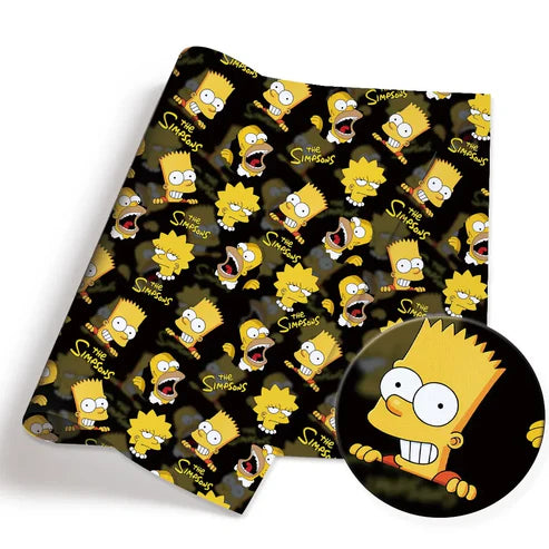 Yellow Cartoon Family Donuts Polycotton Fabric - Half Yard (18” x 55”) 90270