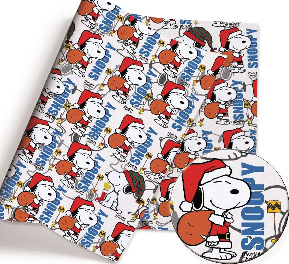 Retro Comic Beagle Christmas Polycotton Fabric - Half Yard (18” x 55”) 97564
