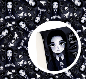 Wednesday Addams polyCotton Fabric Half Yard (18” x 55”)