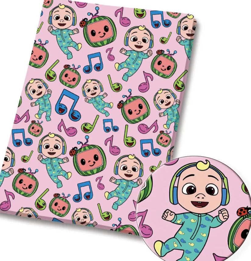 Cocomelon polyCotton Fabric Half Yard (18” x 55”)