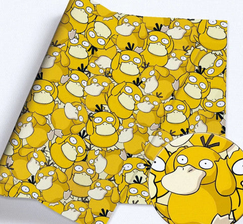 Psyduck PolyCotton Fabric Half Yard (18” x 55”)