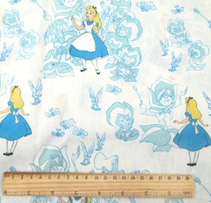 Alice in Wonderland polyCotton Fabric Half Yard (18” x 55”)