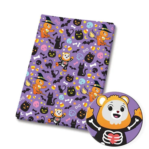 Bear Friends Halloween Polycotton Fabric - Half Yard (18” x 55”) 80704