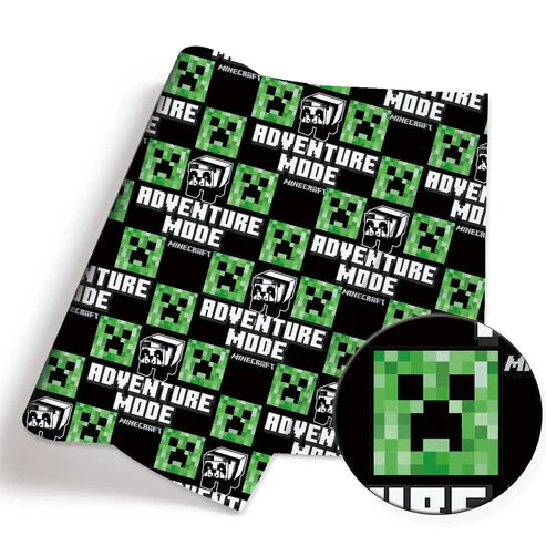 Pixel Blocks game Polycotton Fabric - Half Yard (18” x 55”) 97263