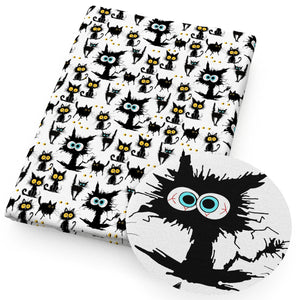 Spooky Cat Halloween polyCotton Fabric Half Yard (18” x 55”)