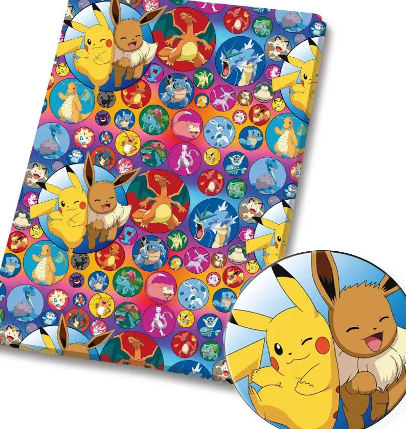 Pokemon polyCotton Fabric Half Yard (18” x 55”)