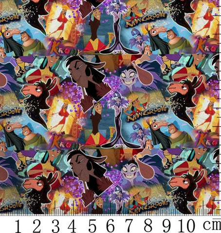 Emperor's New Groove PolyCotton Fabric Half Yard (18” x 43”)