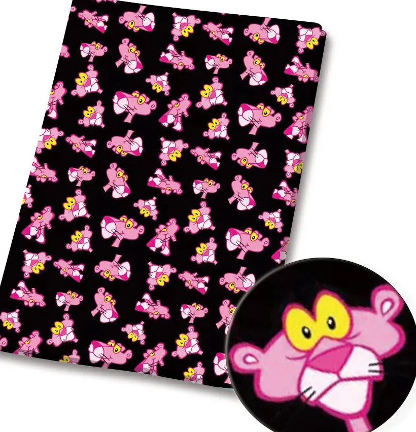 Retro cartoon Panther Polycotton Fabric - Half Yard (18” x 55”) 5447
